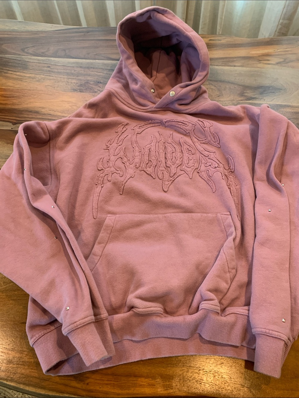 Darc Sport Mauve Crewneck Hoodie with Raised Embroidery